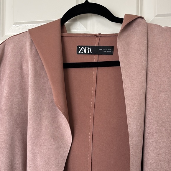 Zara Pink Suede Coat - Picture 2 of 3